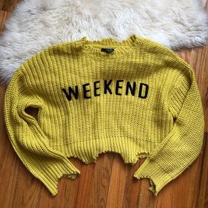 ✨ Weekend lime knit distressed forever 21